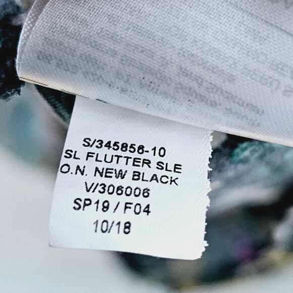 Old Navy Floral Knee Length Dress Size M Tall Tie Neck Flutter Sleeve Cottage - Picture 7 of 7